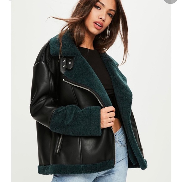 Missguided Jackets & Blazers - Missguided Faux Leather Moto Jacket